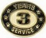 Custom Stock Die Struck Pin (3 Years Service)