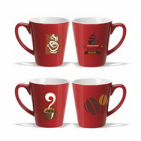 Coffee mug, 10 oz. Latte Mug, Ceramic Mug, Personalised Mug, Custom Mug, Advertising Mug, 3.875" H x 3.625" Diameter x 2.5" Diameter
