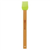 Custom Silicone Baster with Bamboo Handle - Green, 11 3/4