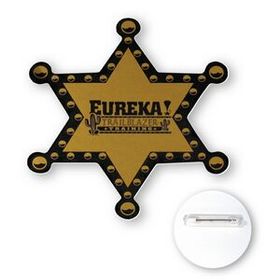 Custom 3" Sheriff Badge Star Shape Chipboard Advertising Political Campaign Button