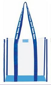 Custom Durable Clear PVC Tote Bag, 12 3/4" L x 4 1/2" W x 14 1/2" H