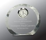 Custom Crystal Round Clock Award, 4.5
