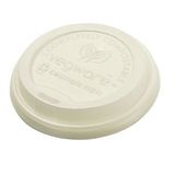 Blank White Sip-Thru Compostable Lids (For 8 Oz. Compostable Paper Hot Cups)