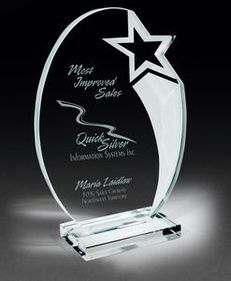Custom Luminary Star Award, 3.5" W x 7.75" H x 2.5" D