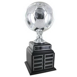 Custom Silver Soccer Perpetual Trophy (19