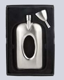 Custom 4 Oz. Oval Grip Pocket Flask Set, 6