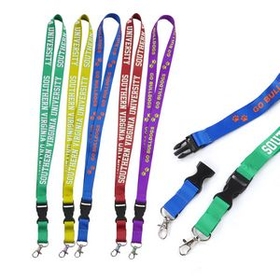 Custom Polyester Lanyards With Quick Buckle Release, 35" L x 3/4" W