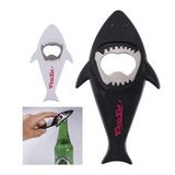 Custom Handy bottle opener in a whimsy shark shape w/ magnet, 2 3/4
