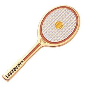 Blank Gold Enameled Pin (Tennis Racket)