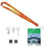 Custom Full Colors Polyester Lanyard With PVC card, 35 1/2