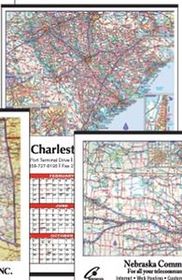 Custom Small State Maps-Year-In-View&#174 Calendar-S. Carolina, 17" W x 26 1/2" H