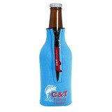 Custom Zipper Bottle Coolie Cover with Bottle Opener (1 Color Cover & Opener)
