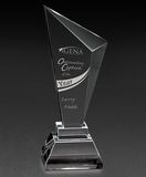 Custom Slanted Pillar Obelisk Crystal Award (3 3/4