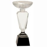 Custom Clear Crystal Cup Award w/ Black Pedestal Base (12