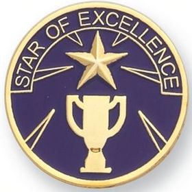 Blank Scholastic Award Pin (Star of Excellence), 1" Diameter