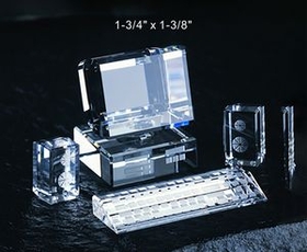 Custom Computer Set: 1pc Monitor optical crystal award trophy., 1.75" L x 1.375" W