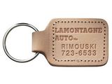 Custom 2-Sided Sewn Key Tag with Natural Leather (2 3/8