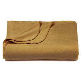 Blank Promo Fleece Throw Blanket - Camel, 50" L X 60" W