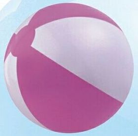Custom 16" Inflatable Alternating Pink & White Beach Ball
