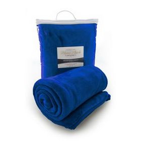 Blank Micro Plush Coral Fleece Blanket - Royal Blue (Overseas), 50" W X 60" H