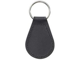 Custom Small Tear Drop Econo Leather 2-Sided Sewn Key Tag