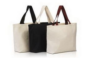 Custom Premium Fashion Tote with contrasting handles and bottom gusset, 20" W x 15" H x 5" D