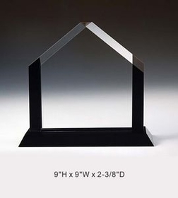 Custom Royal Optical Crystal Award Trophy., 9" L x 9" W x 2.375" H