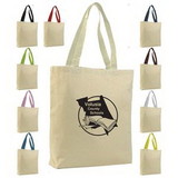 Custom Cotton Canvas Tote with color handles, 15