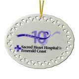 Custom Oval Ceramic Ornament With Full Color Imprint - Ships In 3 Days
