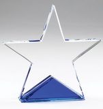 Custom Optic Crystal Star with contrasting Blue Award - 5
