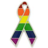 Blank Gay Pride Awareness Ribbon Pin, 1