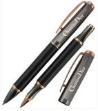 Custom Crown Collection Metal Ballpoint & Rollerball Pen (Carbon Fiber Black)