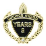 Blank Service Award Lapel Pins w/Rhinestone (5 Years), 1 1/4