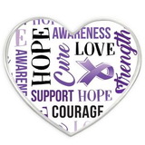 Blank Purple Heart Awareness Words Pin, 1