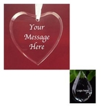 Custom Valentine's Heart Transparent Glass Ornaments Widget