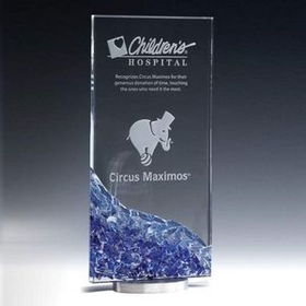 Custom Rectangular Blue Mosaic Starfire with Mosiac Glass, 5" W x 10 1/2" H