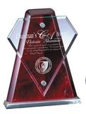 Custom Rosewood Piano Finish Award w/Glass Accent, 8 1/2