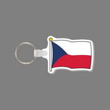 Key Ring & Punch Tag W/ Tab - Full Color Flag of Czech Republic