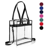 Custom Clear Pvc Tote With Shoulder Straps, 11.81