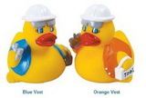 Blank Rubber Safety Construction Duck, 3 1/2