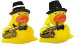 Custom Rubber Jazz Musician Duck, 3 3/8