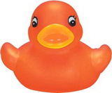 Custom Transparent Orange Mini Rubber Duck, 2 1/2