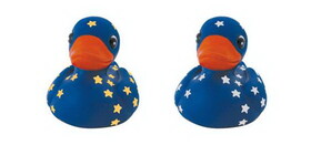 Custom Rubber Star Gazer Duck, 3 3/4" L x 3" W x 2 7/8" H