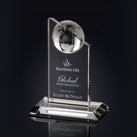 Custom Global Excellence Glass Award (6"x4"x3")