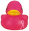 Custom Rubber Pink Awareness Duck, 3 3/4" L x 3" W x 2 7/8" H, Price/piece