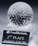 Custom Medium Desk Top Golf Ball Award, 2 3/8