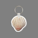 Key Ring & Full Color Punch Tag - Scallop Seashell