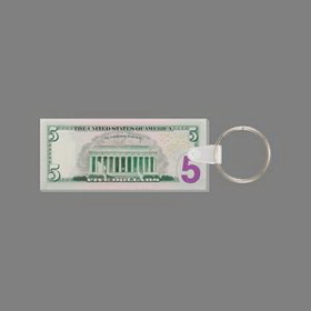 Key Ring & Full Color Punch Tag - 5 Dollar Bill (Face Down)