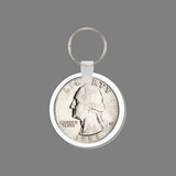 Key Ring & Full Color Punch Tag - 25 Cent Coin (Face Up)