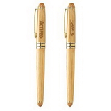 Custom The Milano Blanc Bamboo Rollerball Pen, Ballpoint Pen, 5.375